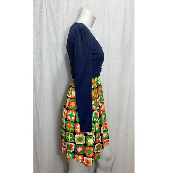 VINTAGE Leslie graphic patchwork dress - Picture 2 of 7